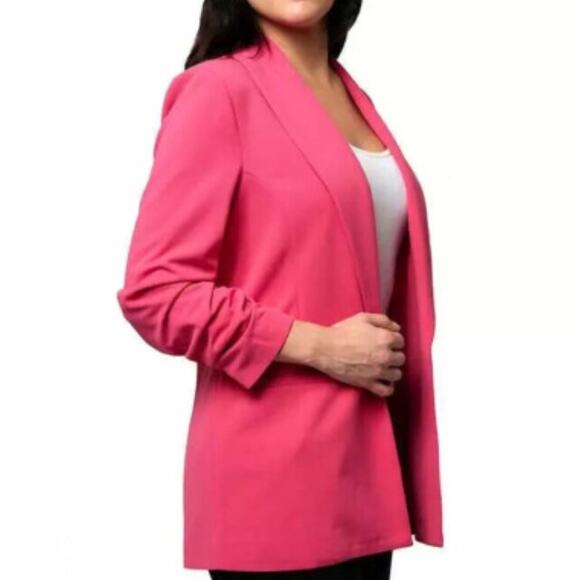Dakota Blue NWT Women's Pink Crepe Lined Open Front Blazer Size XXL - Picture 7 of 9